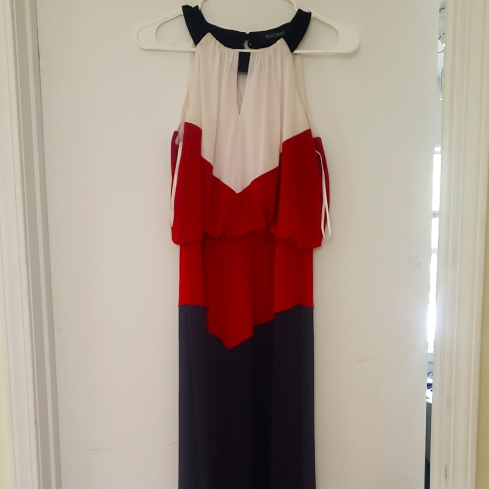 WHBM Red White and Black Maxi Dress